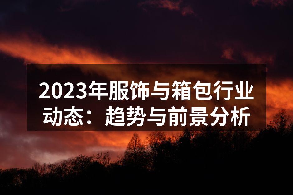 2023年服饰与箱包行业动态：趋势与前景